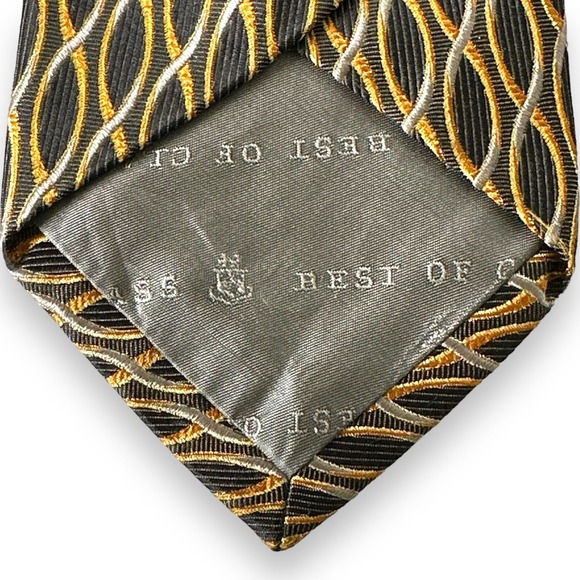 Robert Talbott Best of Class Tie Size 4 x 57 Gold Silver 100% Silk Van Boven - Picture 5 of 8